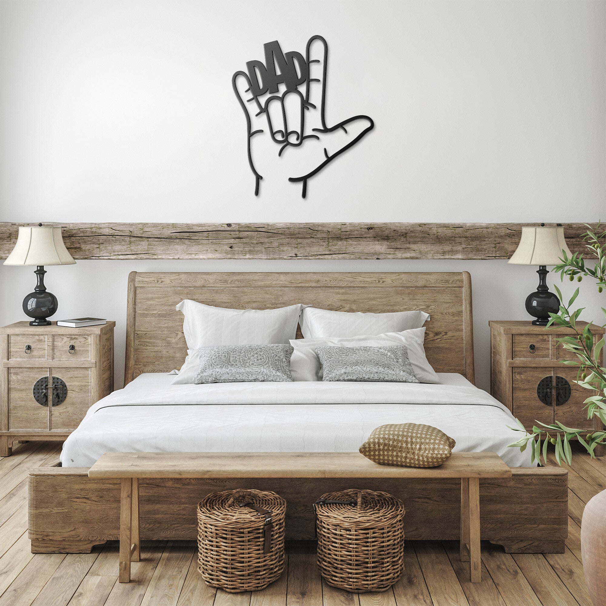ASL Love Dad Metal Sign