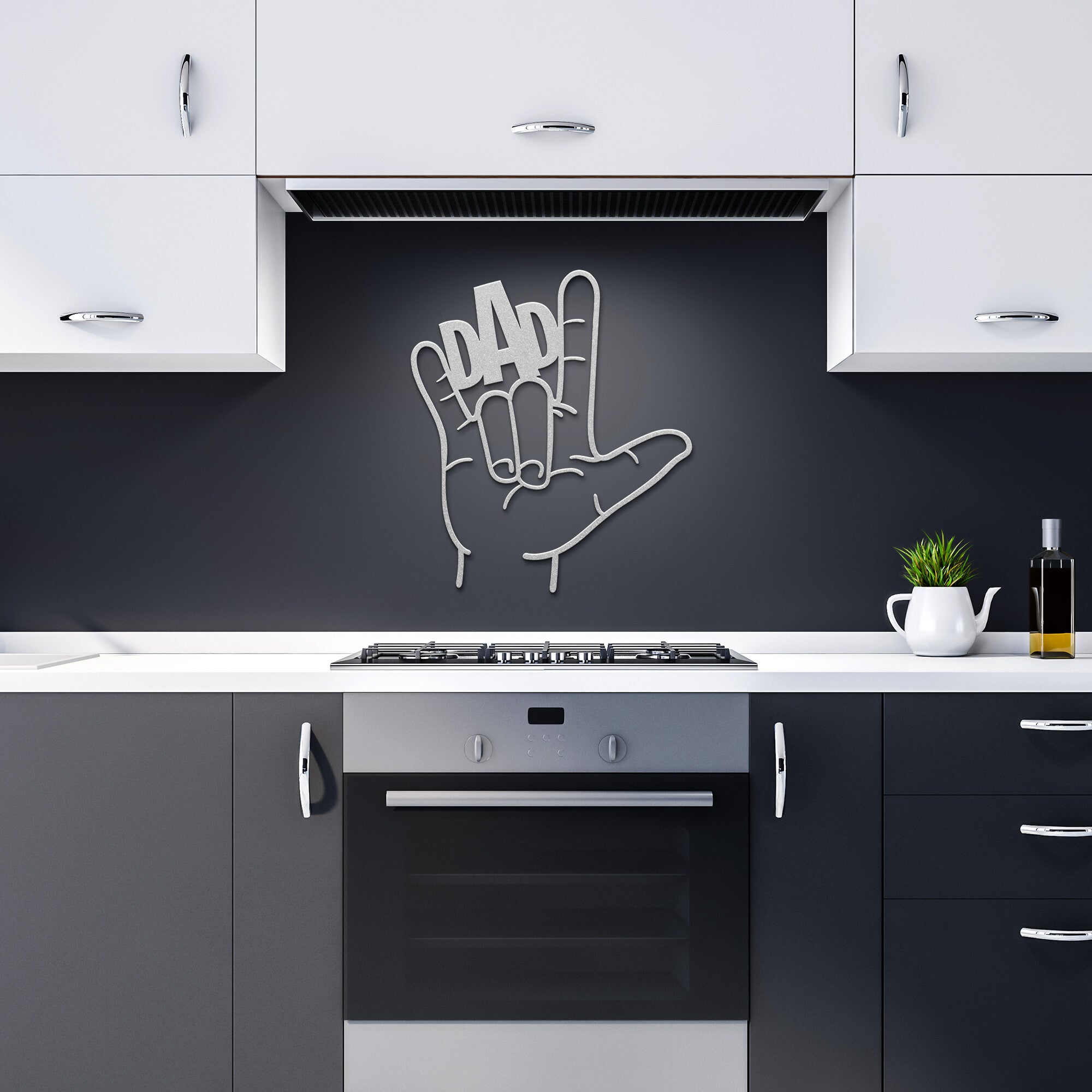 ASL Love Dad Metal Sign