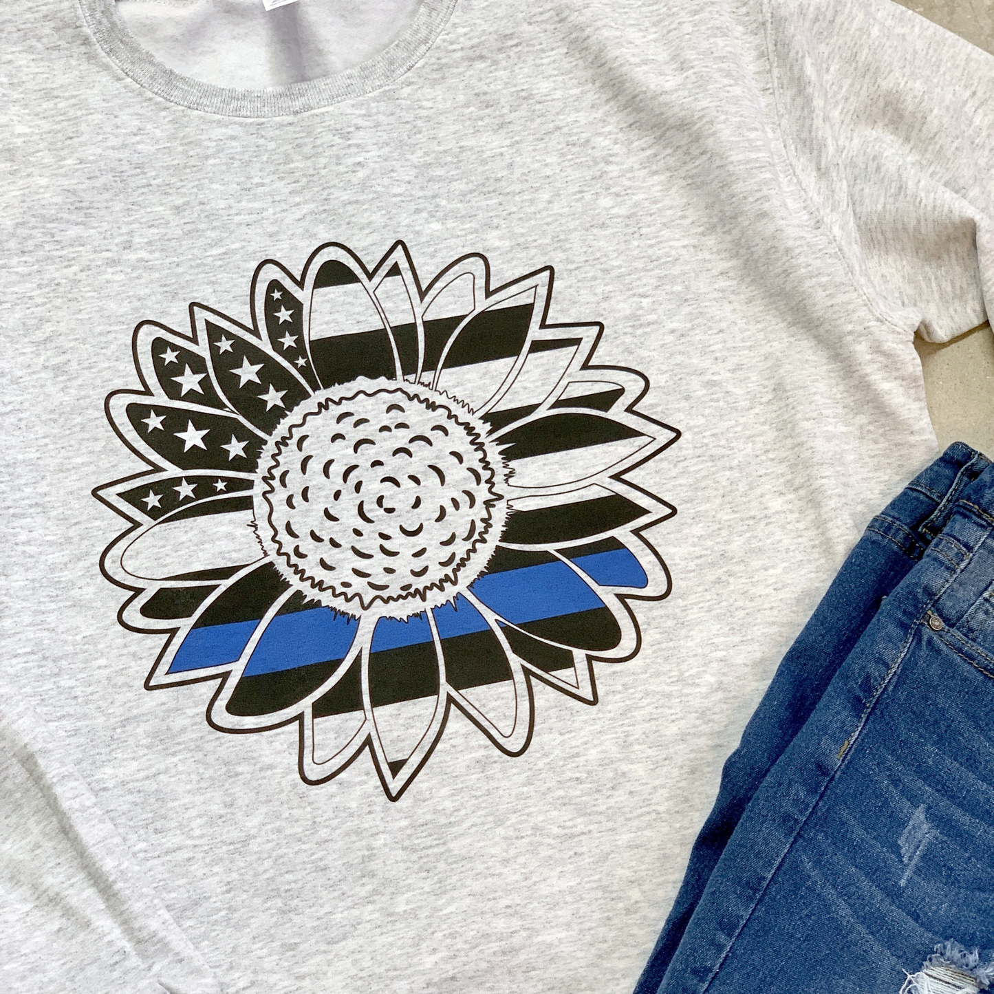 Sunflower Thin Blue Line Unisex Sweatshirt