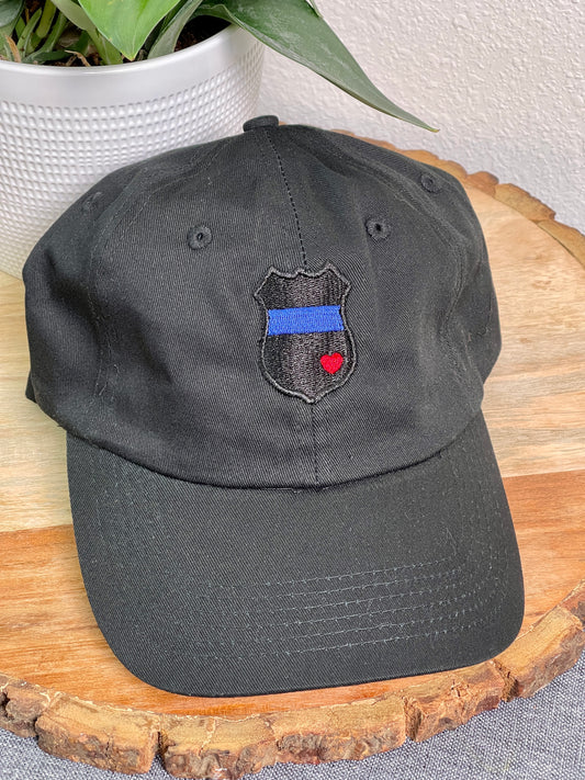 Thin Blue Line Badge Ladder Ponytail Hat