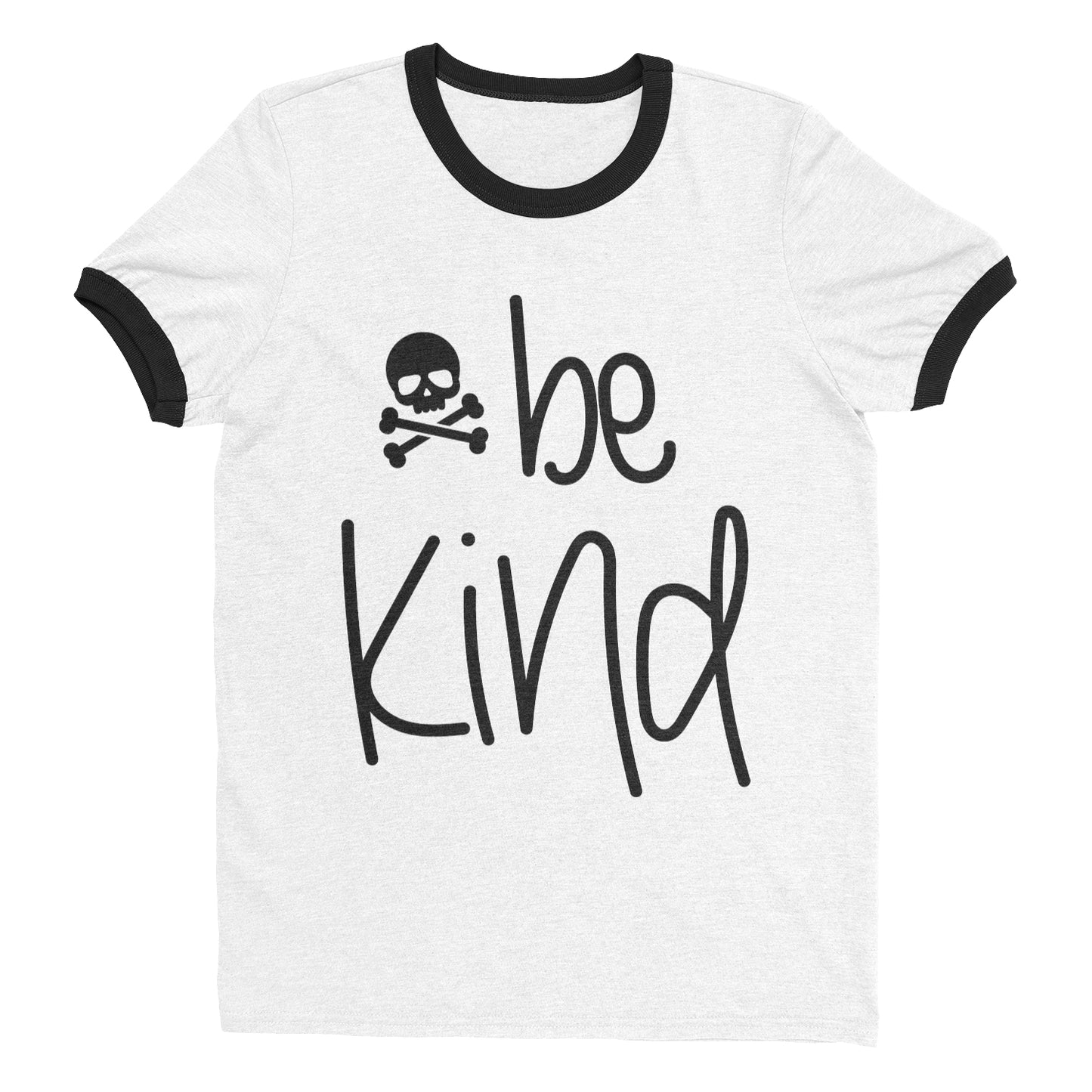 Skull & Crossbones Be Kind Ringer Tee