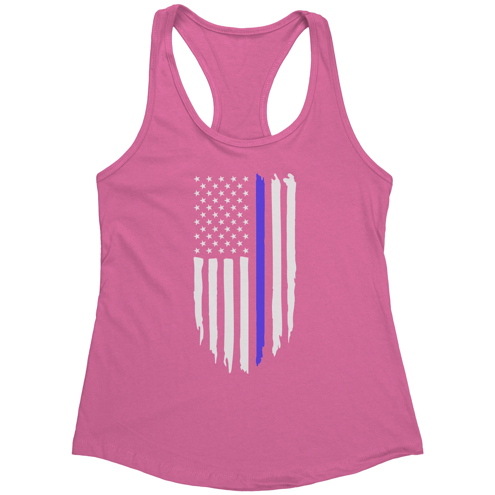 Thin Blue Line Distressed Flag Women's Racerback Tank