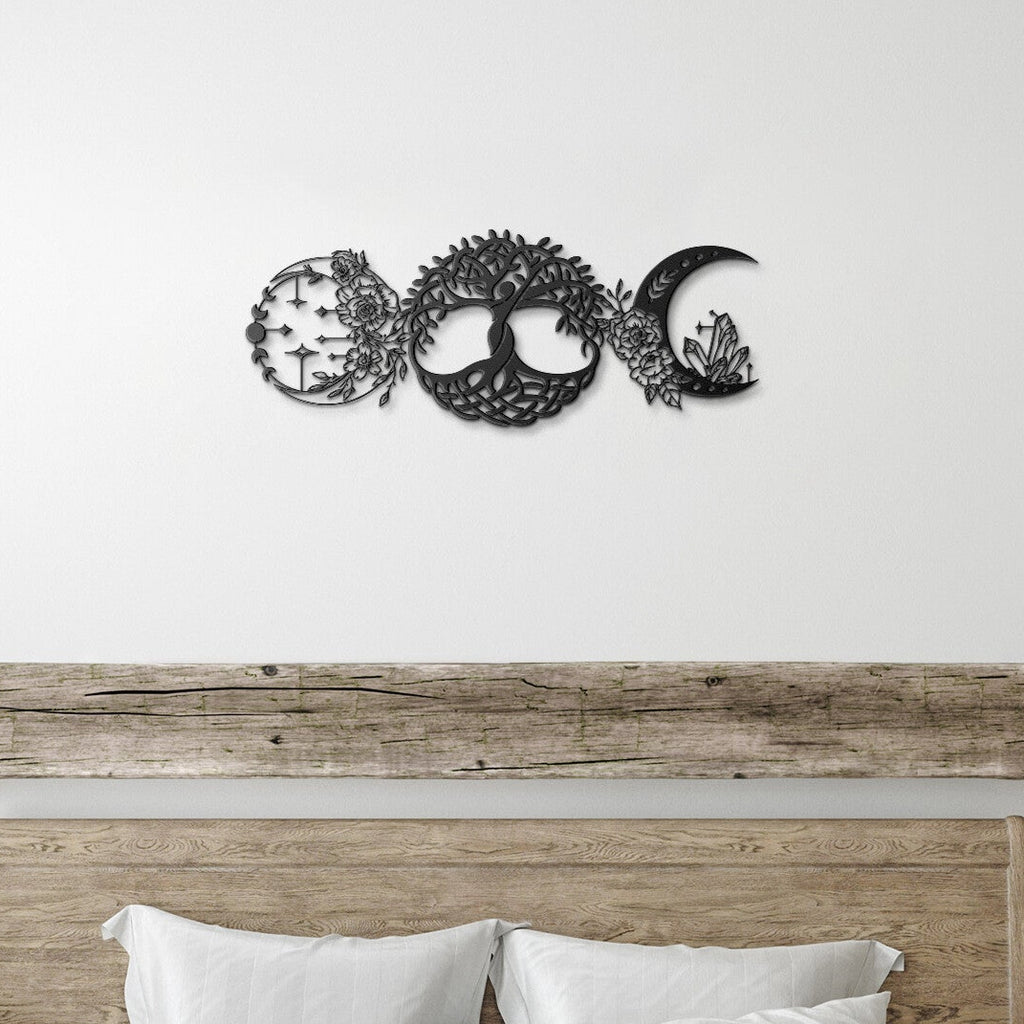 Triple Moon Goddess Metal Sign