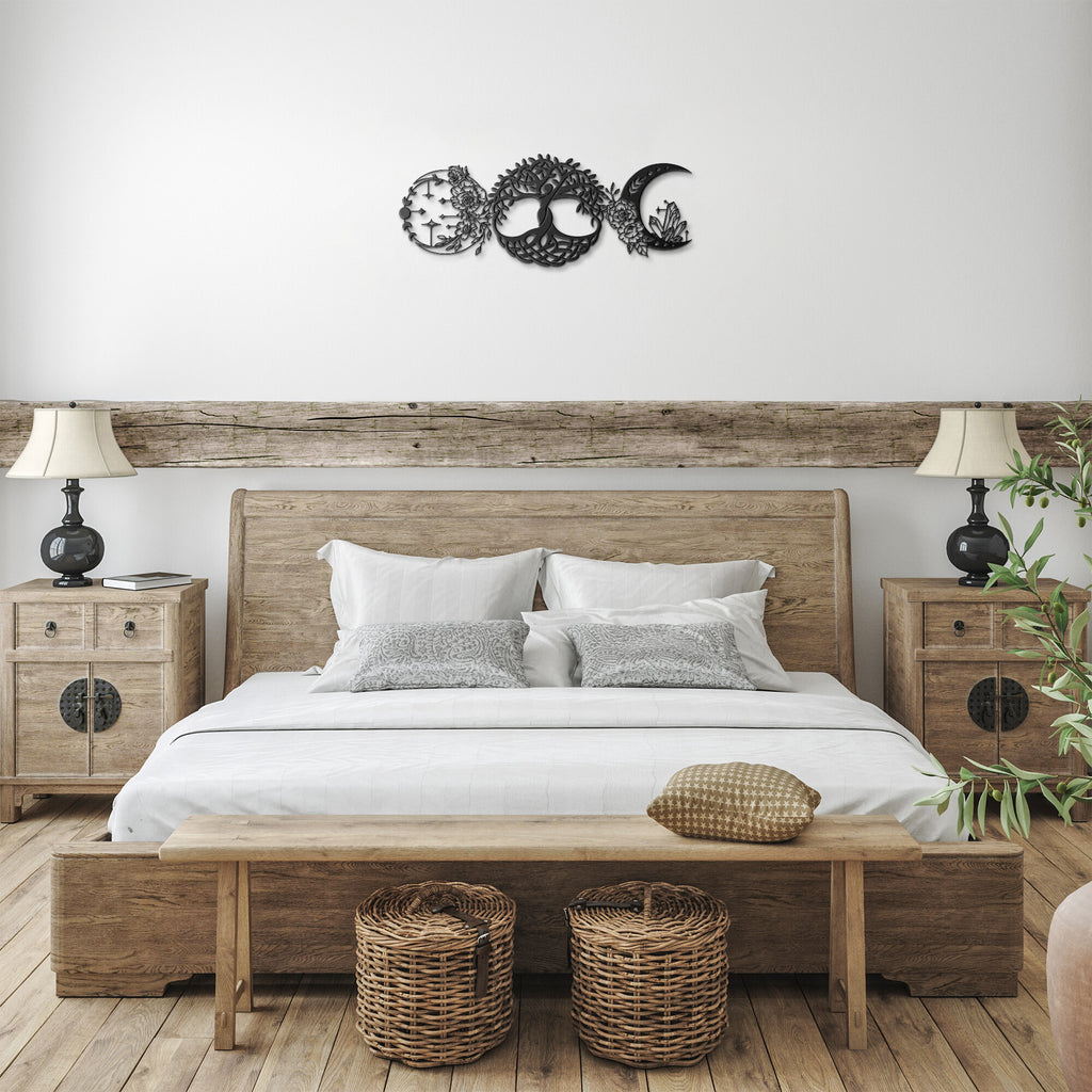 Triple Moon Goddess Metal Sign