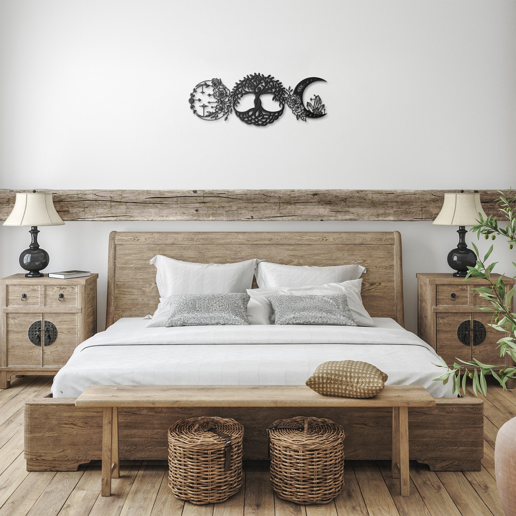 Triple Moon Goddess Metal Sign