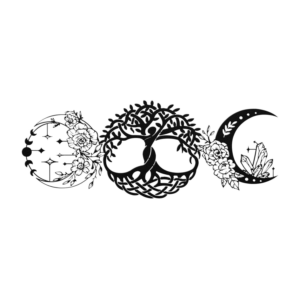 Triple Moon Goddess Metal Sign