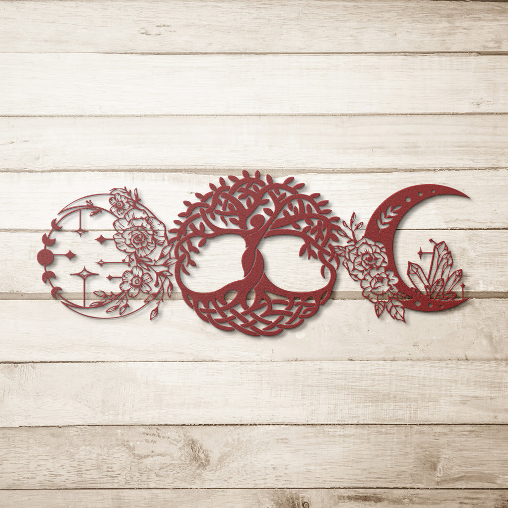 Triple Moon Goddess Metal Sign