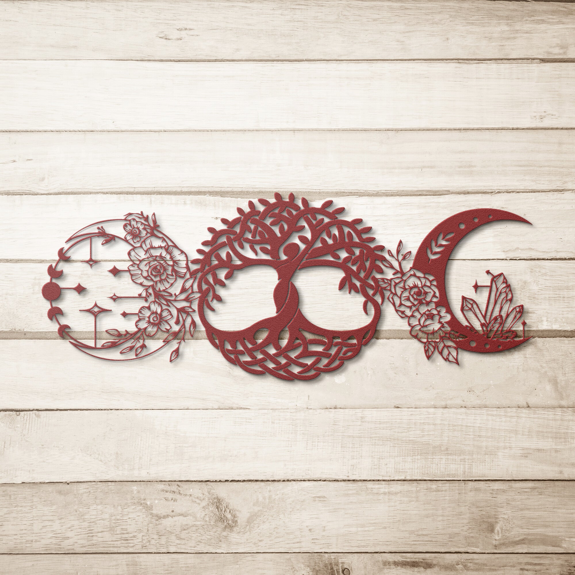 Triple Moon Goddess Metal Sign