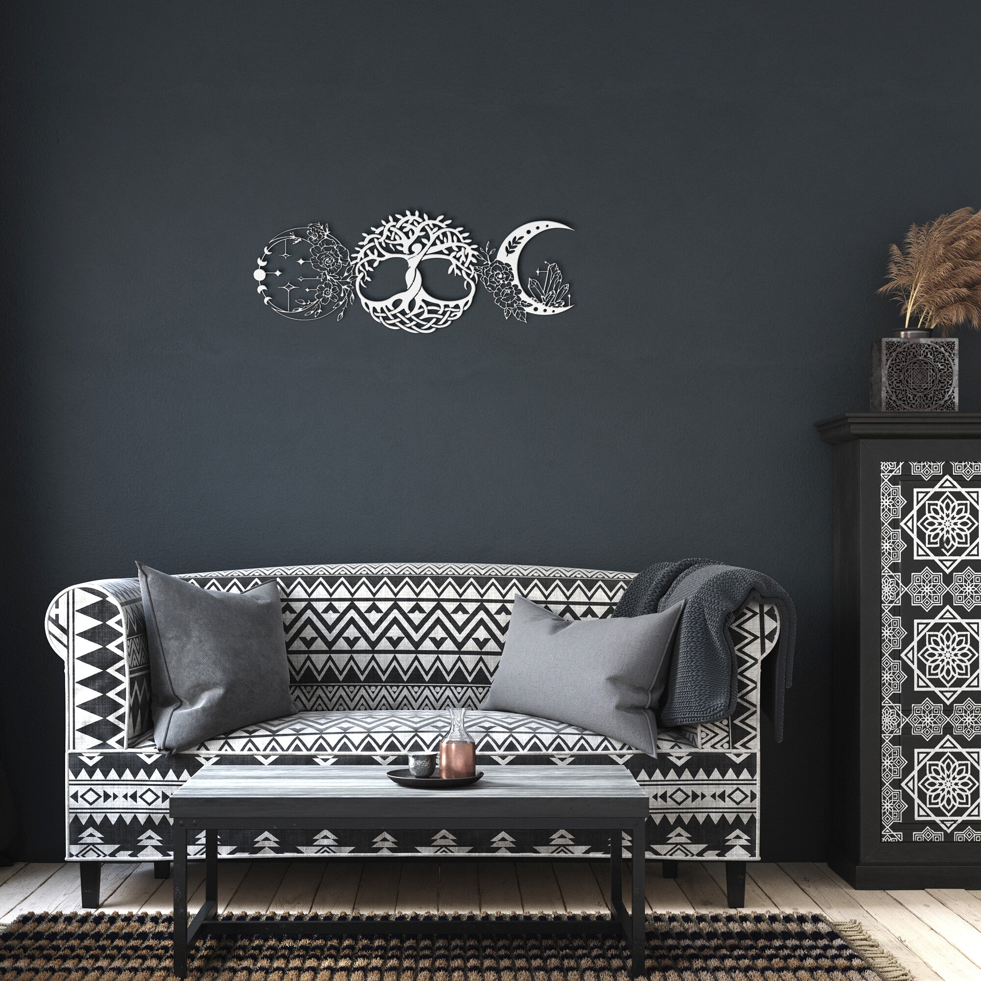 Triple Moon Goddess Metal Sign