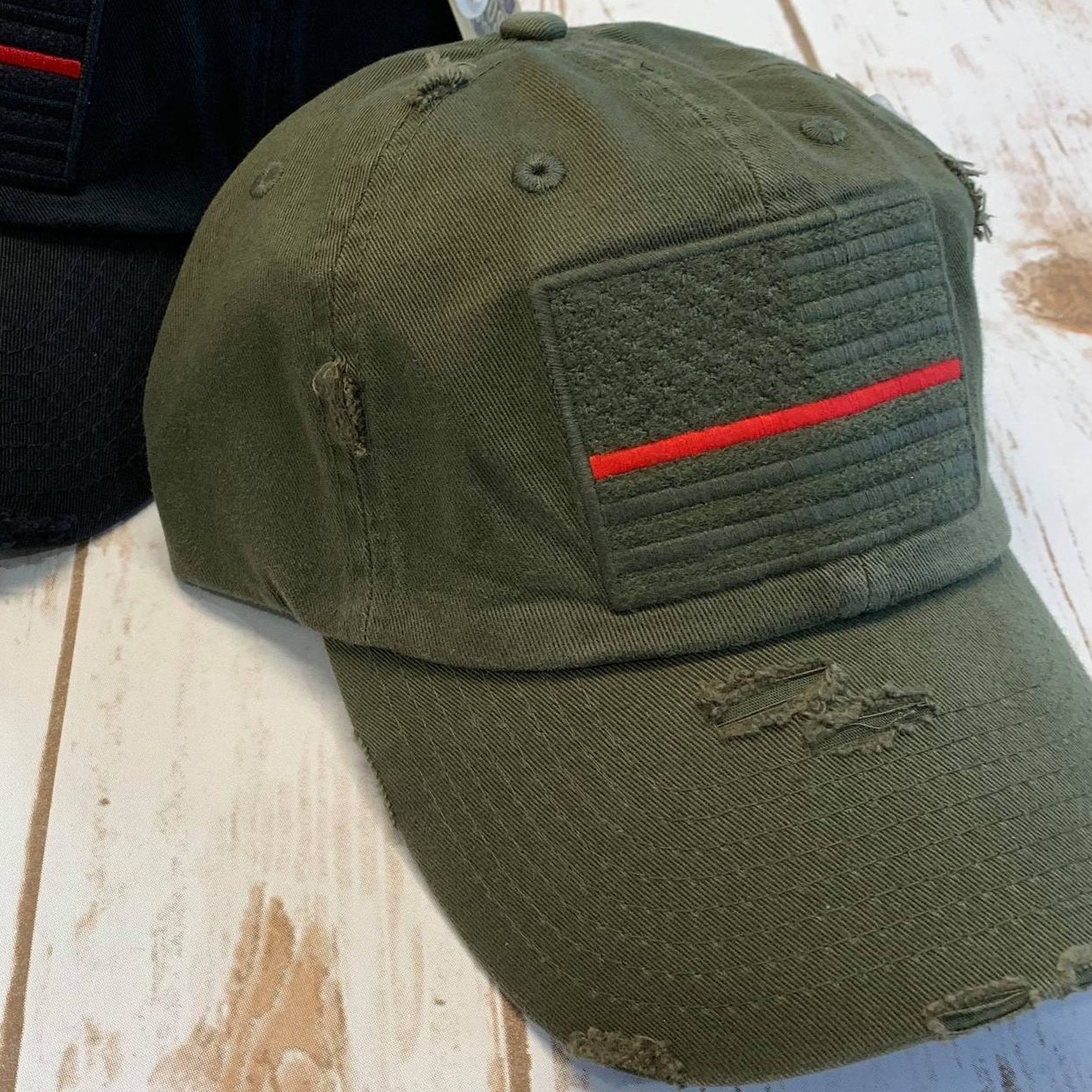 Vintage Thin Red Line Patch Dad Hat