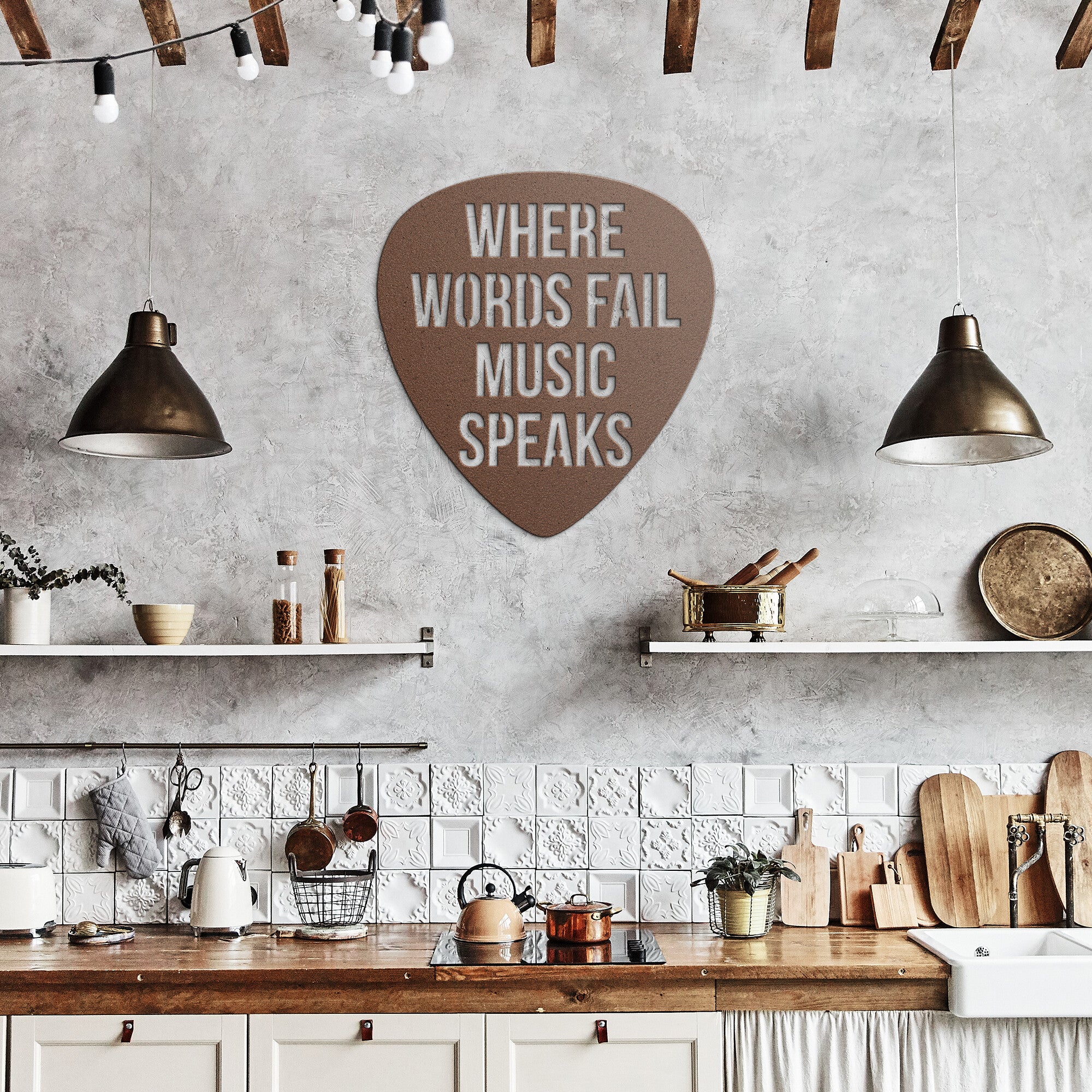 Where Words Fail Music Speaks Metal Sign