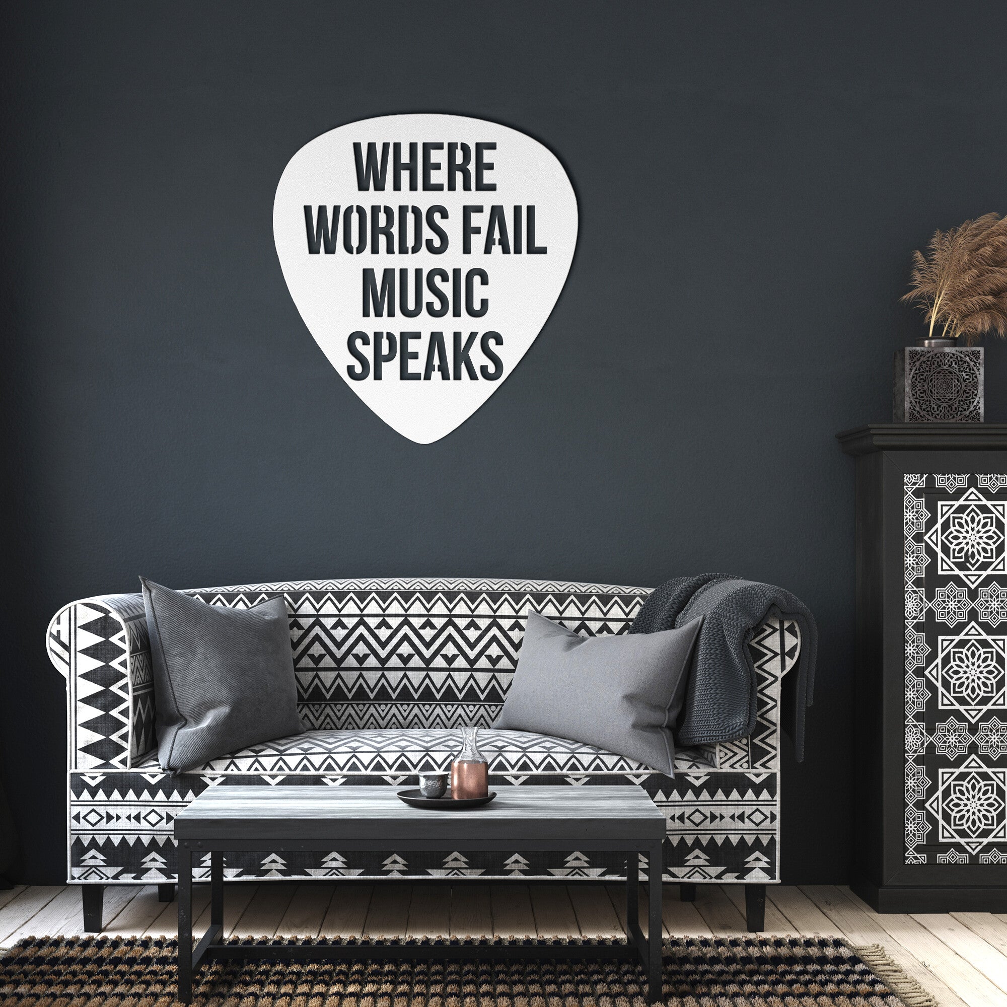 Where Words Fail Music Speaks Metal Sign