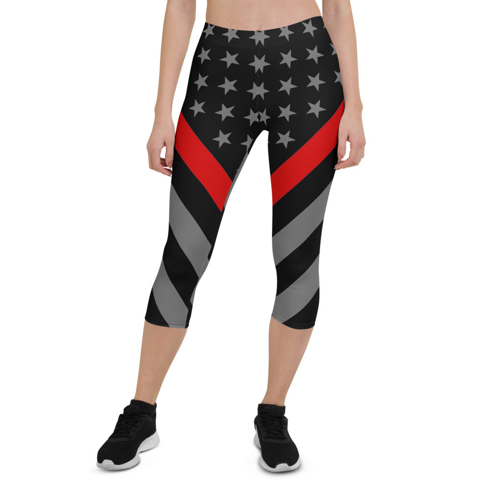 Thin Red Line Capri Leggings