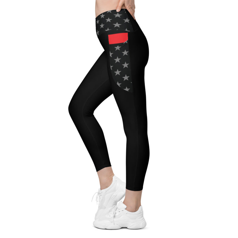 Thin red 2024 line yoga pants