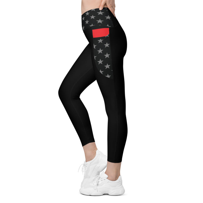 Thin Red Line Crossover leggings with pockets