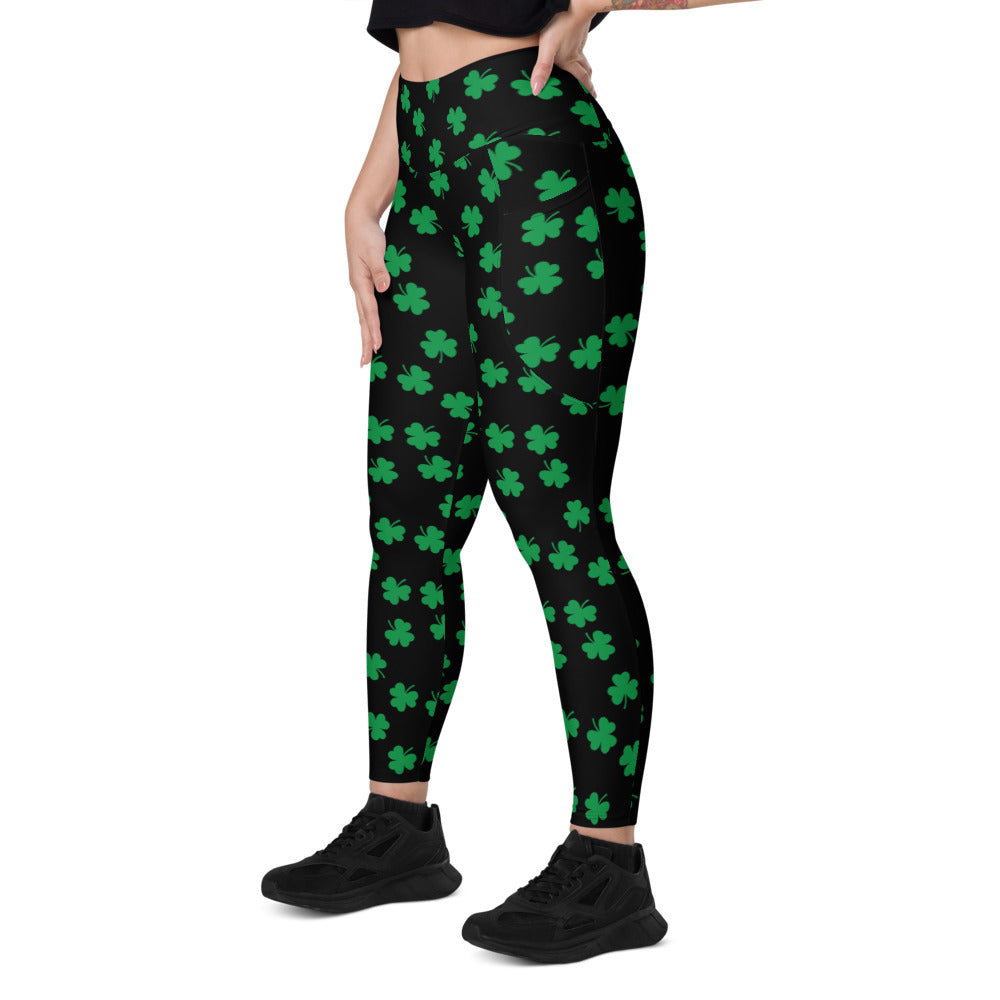 Shamrock Pattern Leggings with pockets
