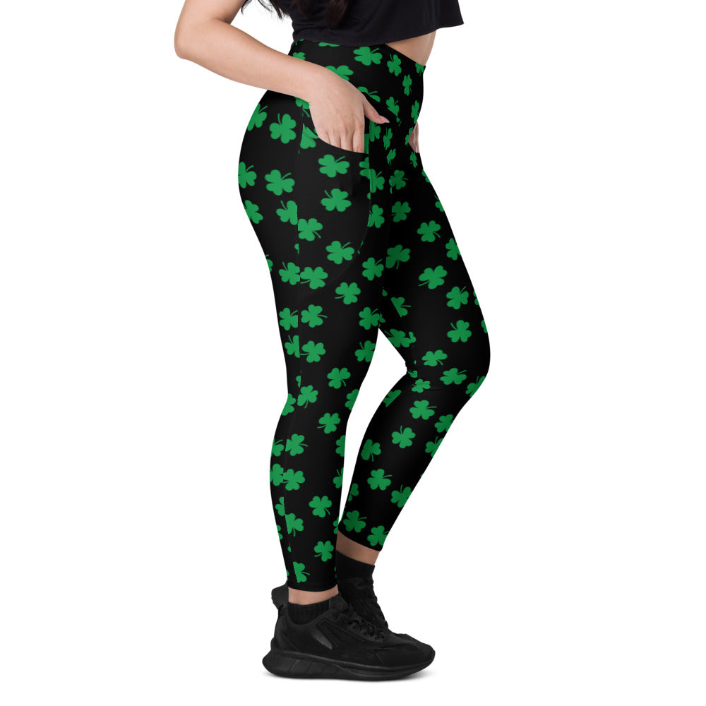 Shamrock Pattern Leggings with pockets