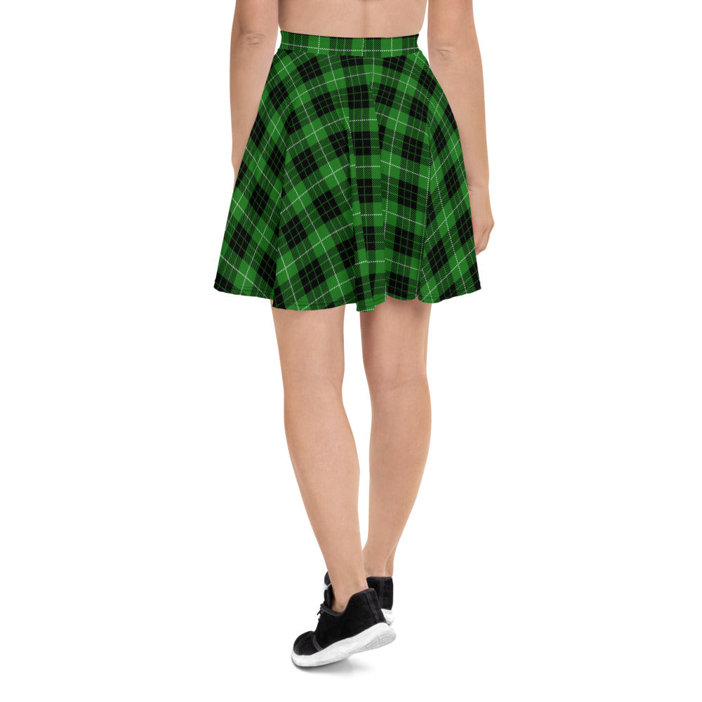 Green Plaid Skater Skirt