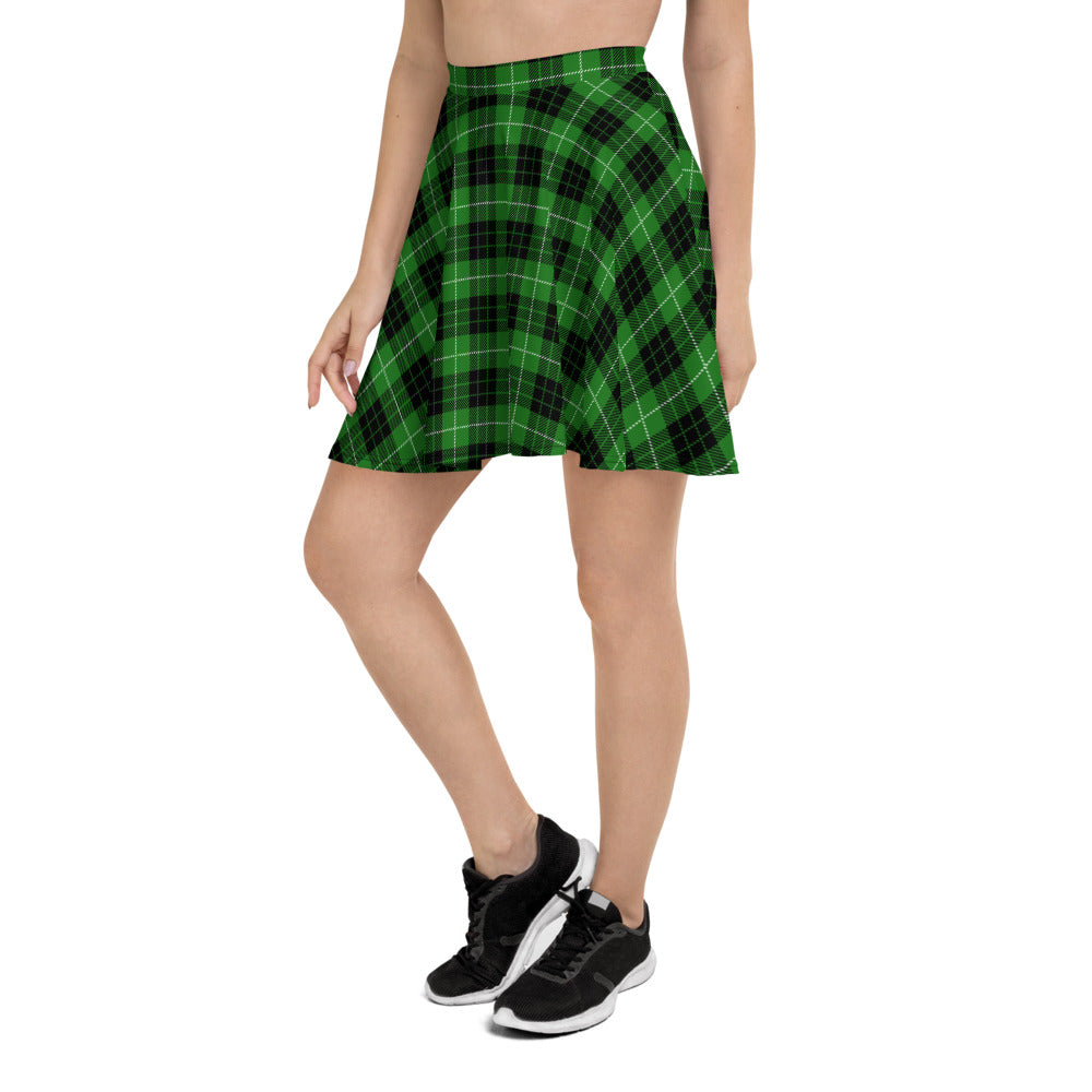Green Plaid Skater Skirt