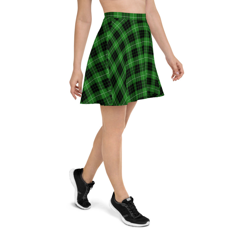 Green Plaid Skater Skirt