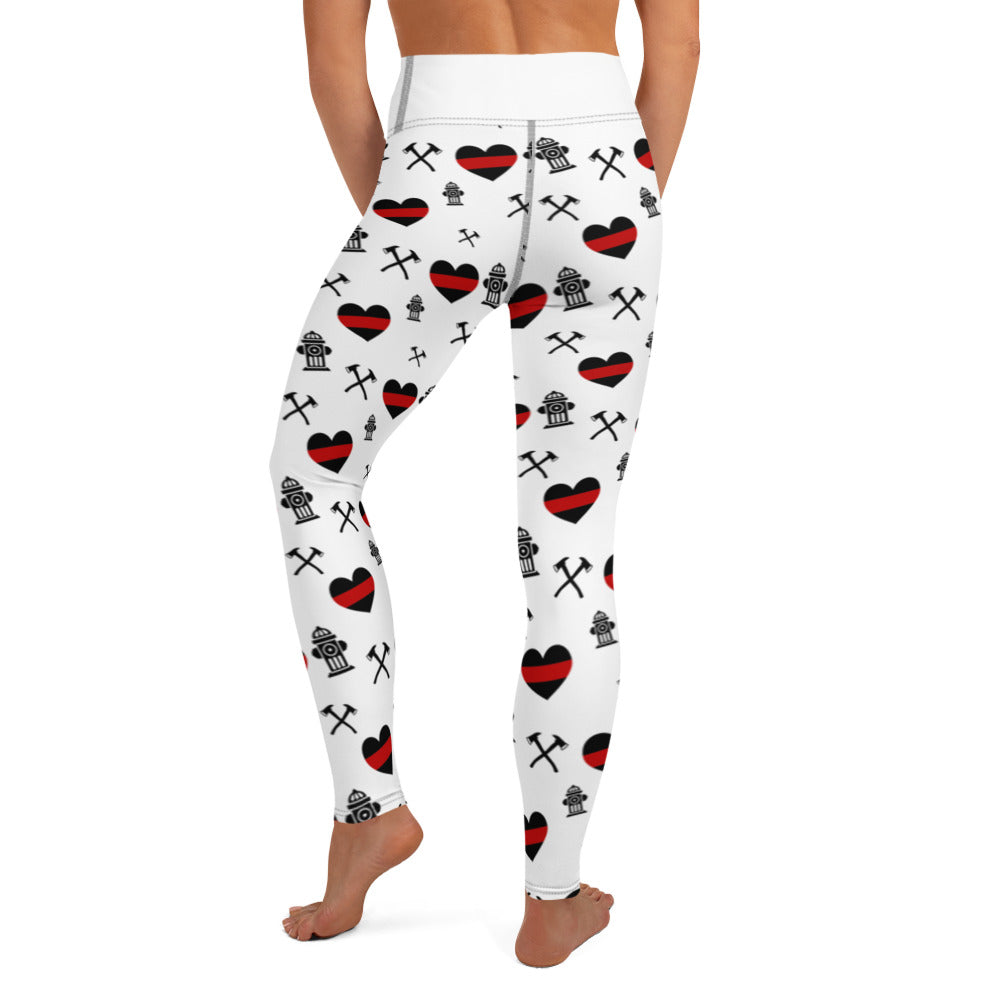 Thin Red Line Heart Yoga Leggings