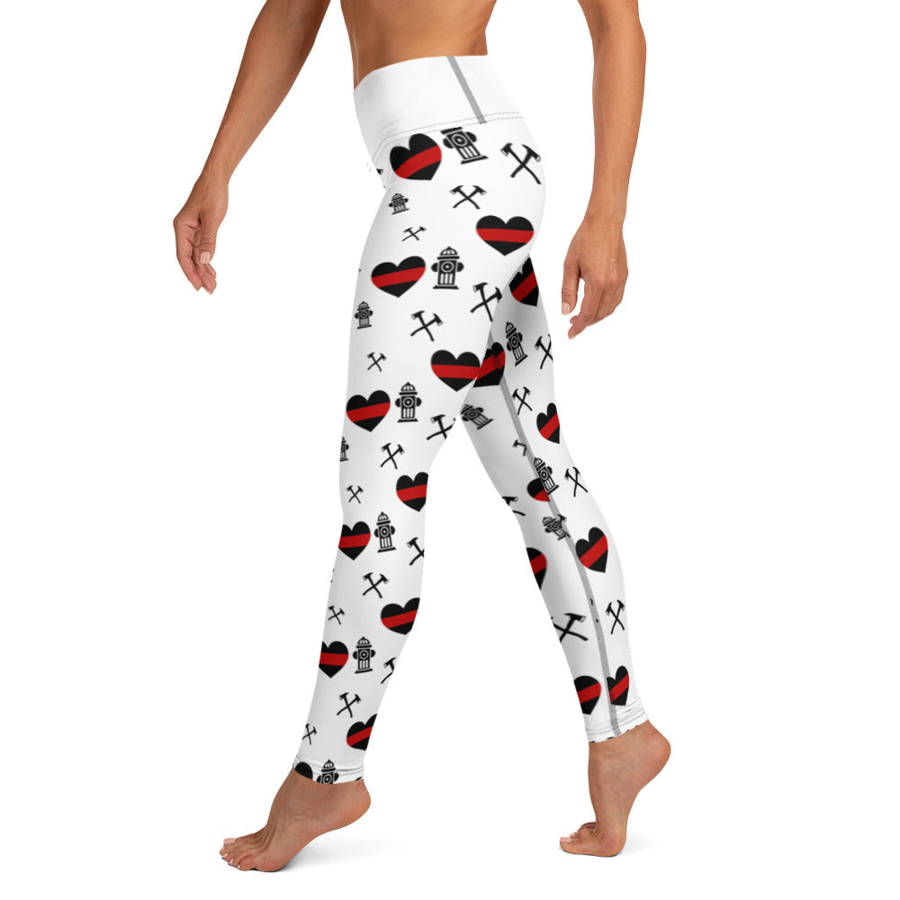 Thin Red Line Heart Yoga Leggings