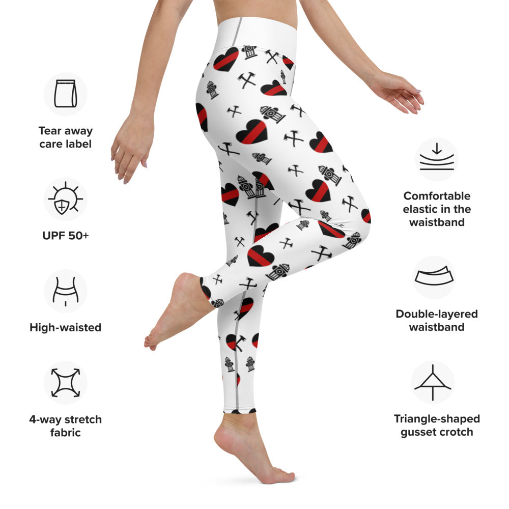 Thin Red Line Heart Yoga Leggings