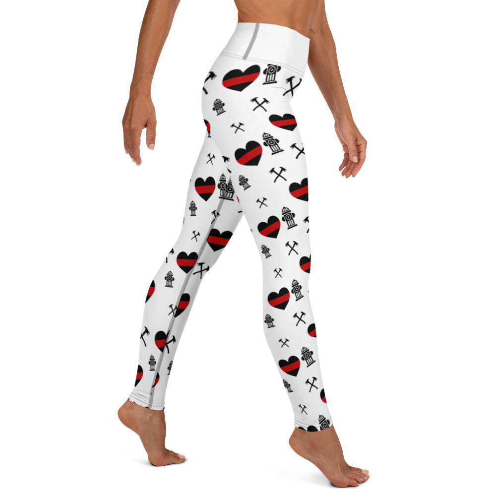 Thin Red Line Heart Yoga Leggings