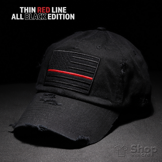 Vintage Thin Red Line Patch Dad Hat