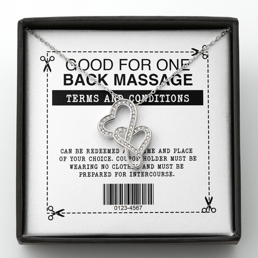 Funny Back Massage Double Heart Necklace