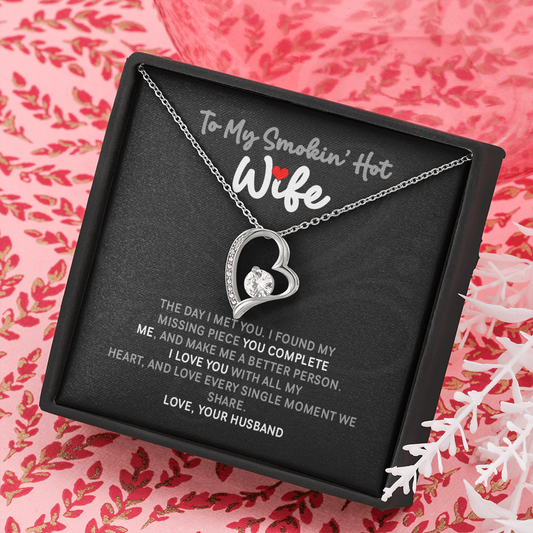 To My Smokin' Hot Wife Forever Love Necklace