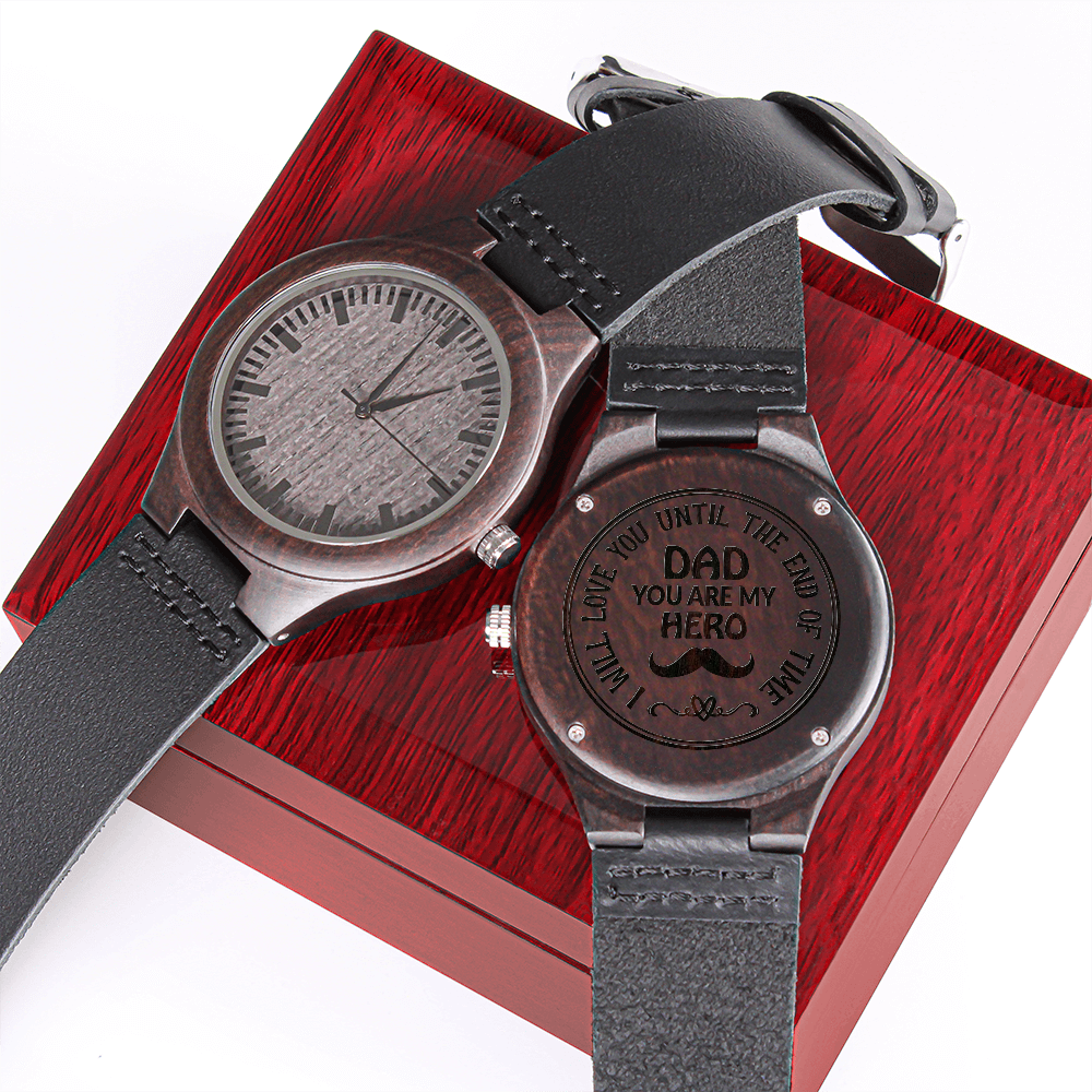 Dad You Are My Hero Wood Watch