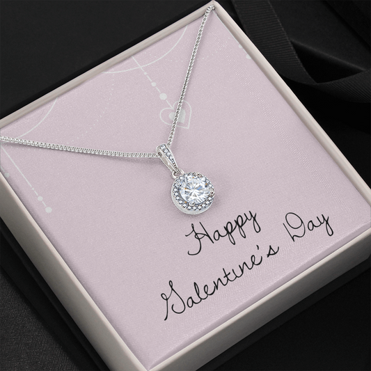 Happy Valentine's Day Eternal Heart Necklace