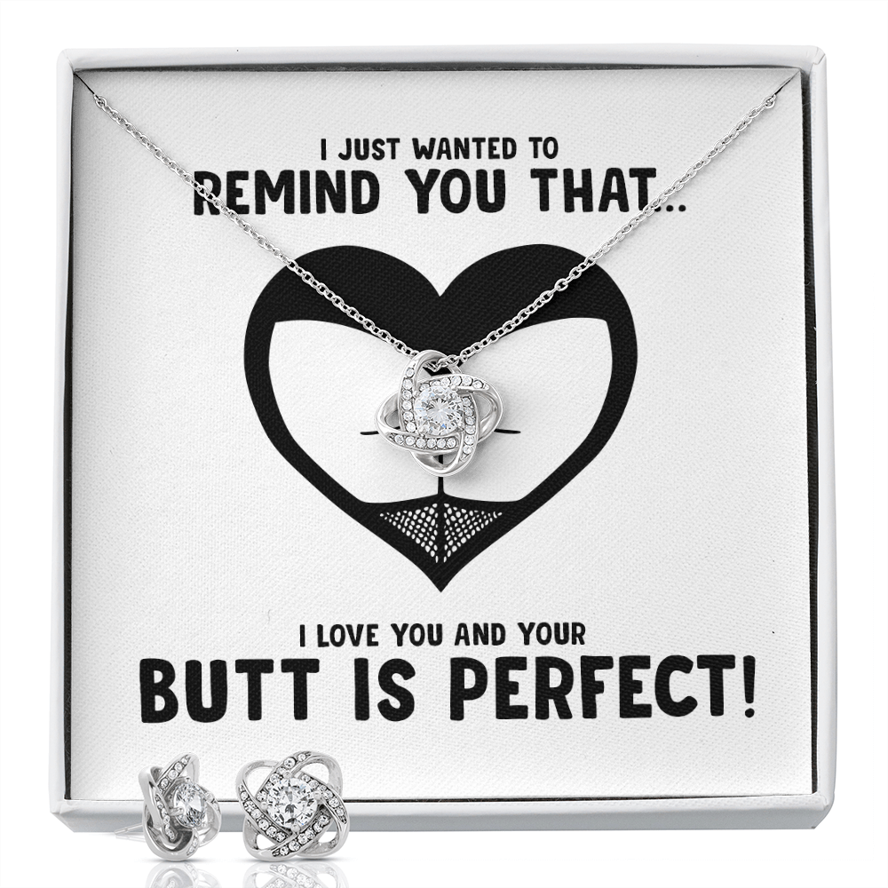 Your Butt is Perfect Love Knot Earring & Necklace Set