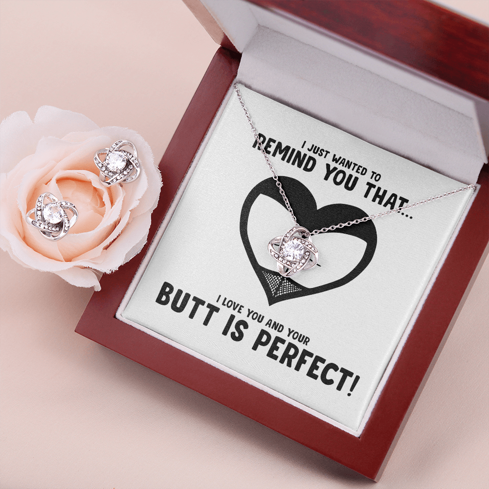 Your Butt is Perfect Love Knot Earring & Necklace Set