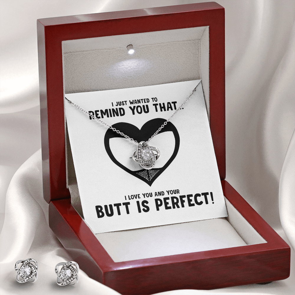 Your Butt is Perfect Love Knot Earring & Necklace Set