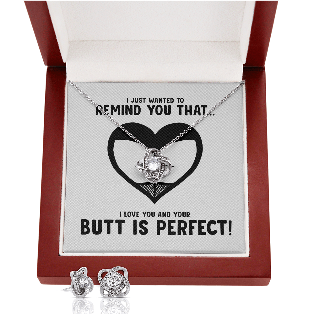 Your Butt is Perfect Love Knot Earring & Necklace Set