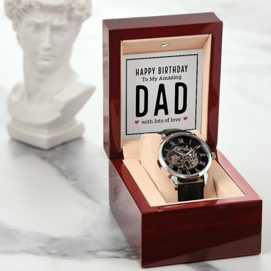 Happy Birthday | Amazing Dad | Men's Openwork Watch