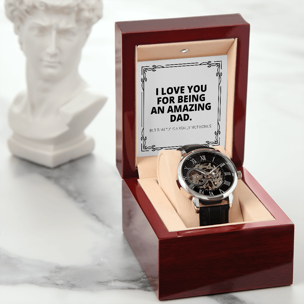 That D Is A Bonus Funny Men's Openwork Watch