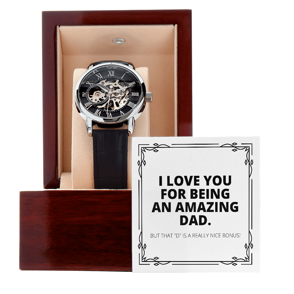 That D Is A Bonus Funny Men's Openwork Watch