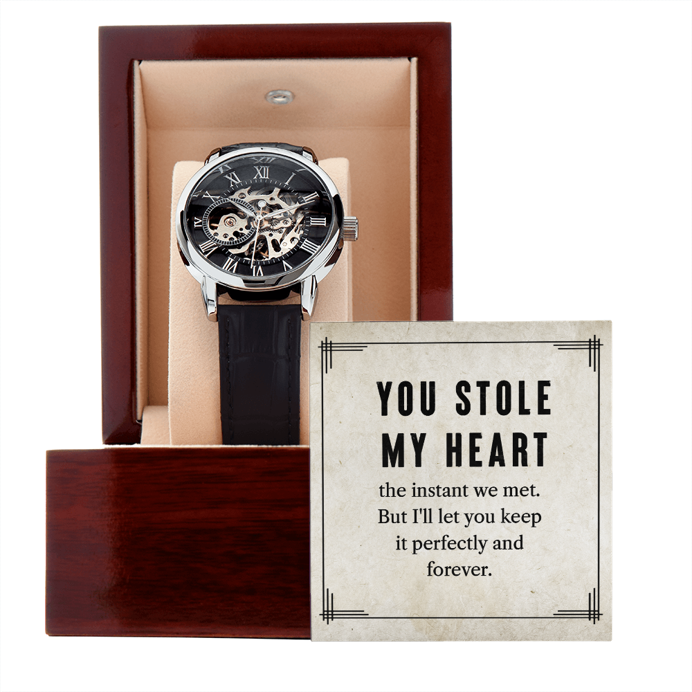 You Stole My Heart | Men's Openwork Watch