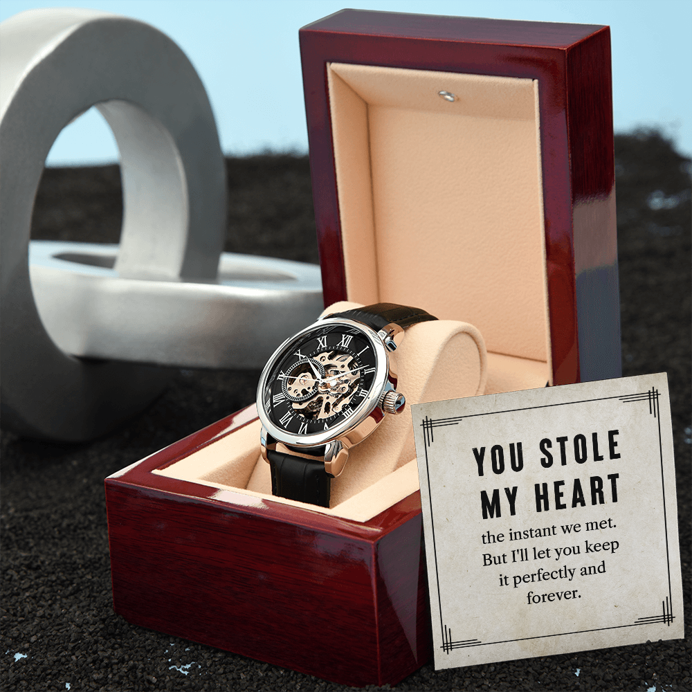 You Stole My Heart | Men's Openwork Watch