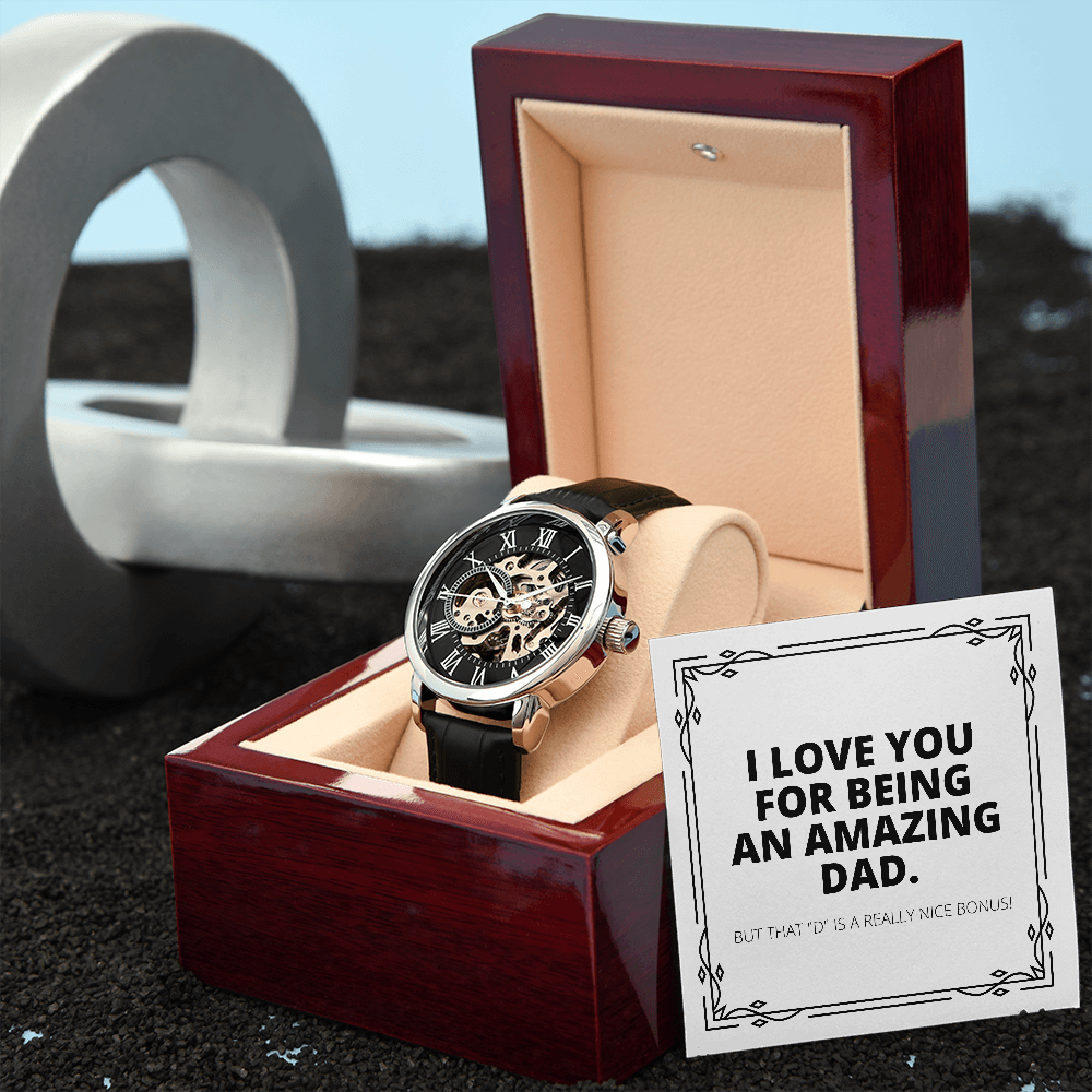 That D Is A Bonus Funny Men's Openwork Watch