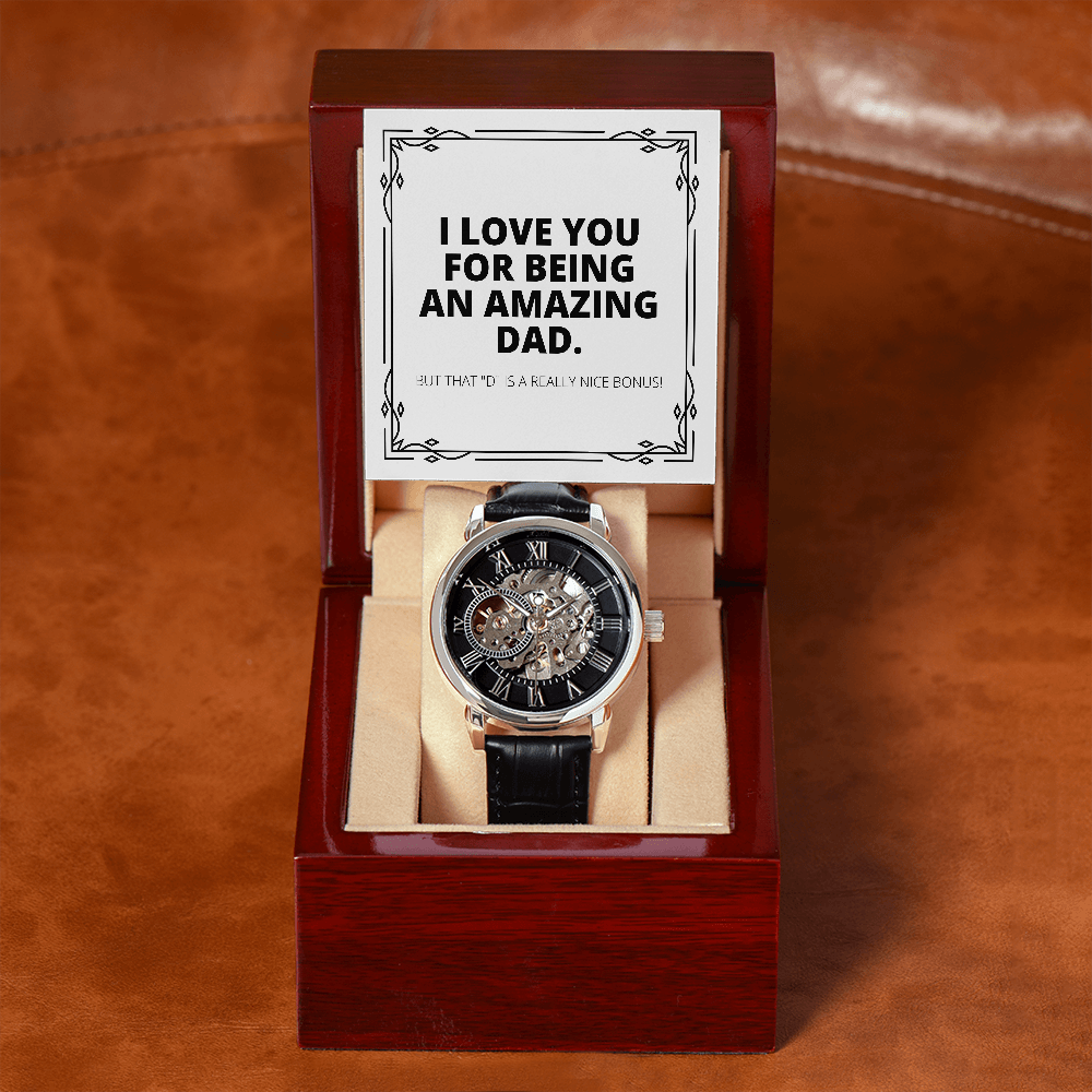 That D Is A Bonus Funny Men's Openwork Watch
