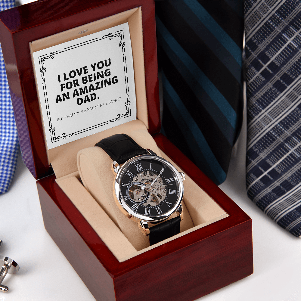 That D Is A Bonus Funny Men's Openwork Watch