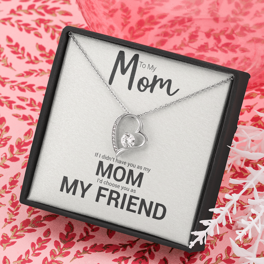 My Mom is My Friend Heart Necklace