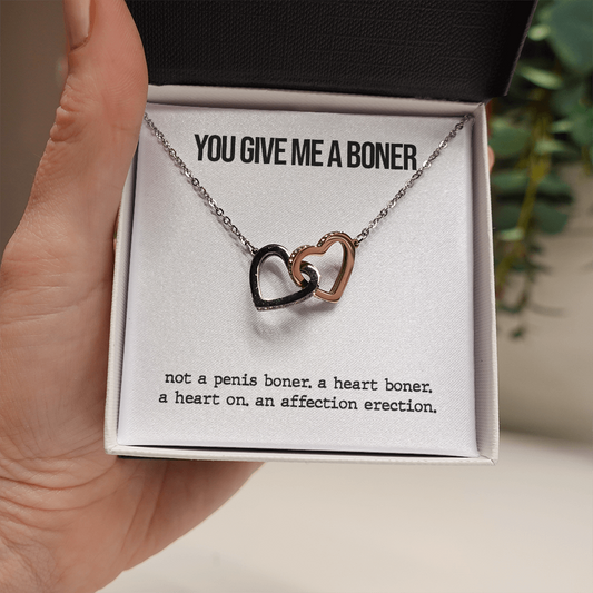 Funny Boner Two Heart Necklace