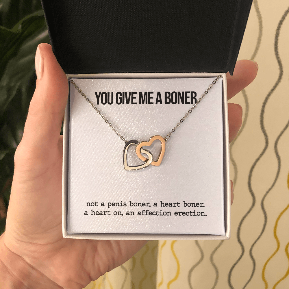 Funny Boner Two Heart Necklace