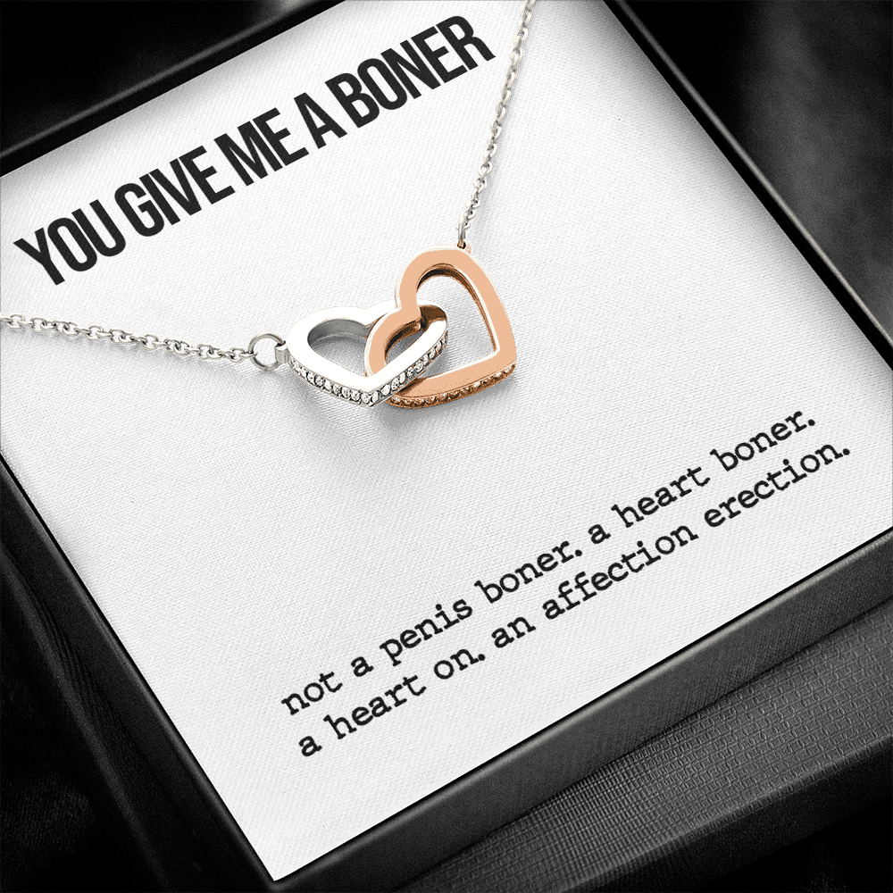Funny Boner Two Heart Necklace