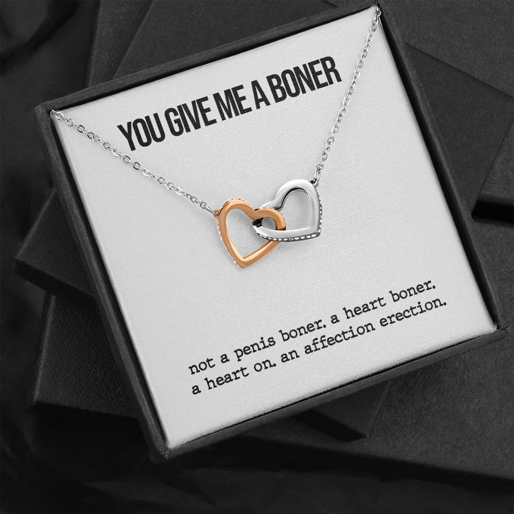 Funny Boner Two Heart Necklace